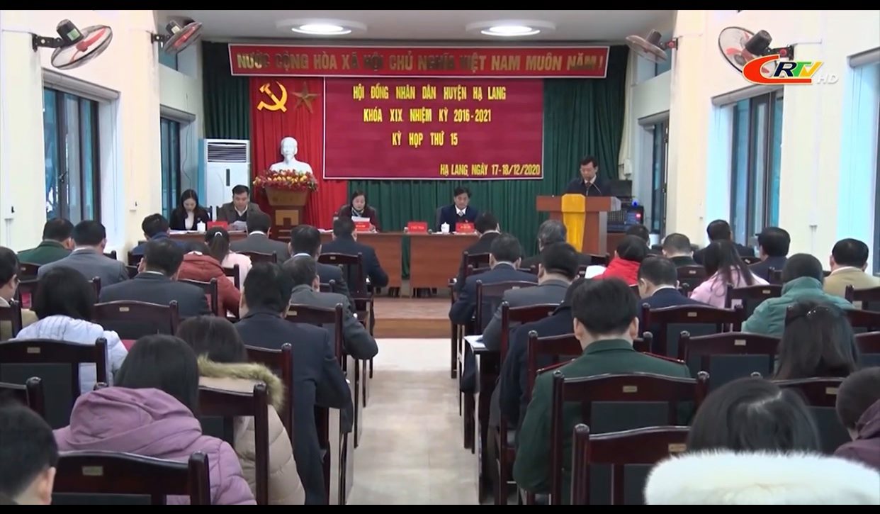 Toàn cảnh kỳ họp thứ 15 HĐND huyện Hạ Lang (ảnh Đài PT-TH huyện)
