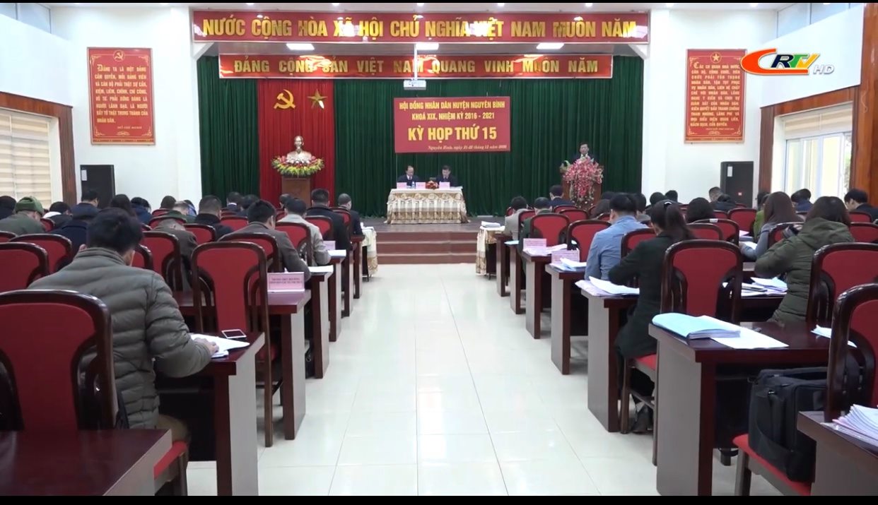 Toàn cảnh kỳ họp thứ 15, HĐND huyện Nguyên Bình. (ảnh Đài PT-TH huyện)