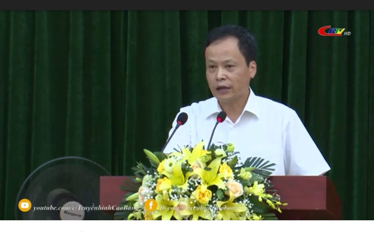 Phó Chủ tịch HĐND tỉnh Nông Thanh Tùng phát biểu tại kỳ họp thứ 2, HĐND huyện Hoà An.