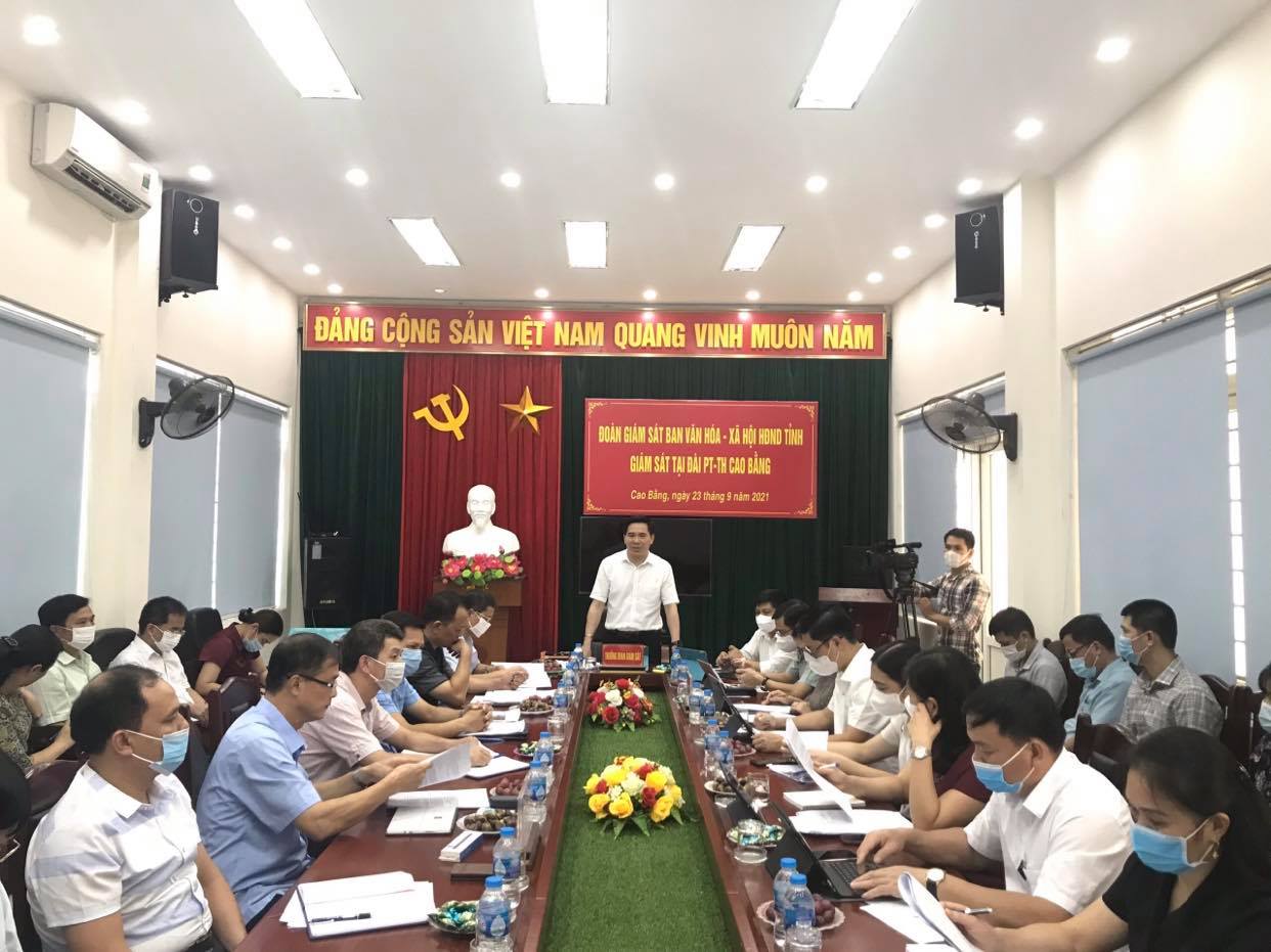 Đoàn giám sát làm việc tại Đài PT-TH tỉnh Cao Bằng