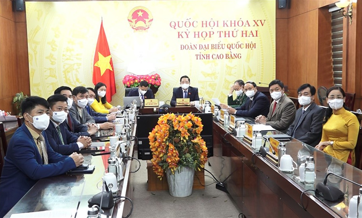 Các đại biểu dự kỳ họp tại điểm cầu Cao Bằng.