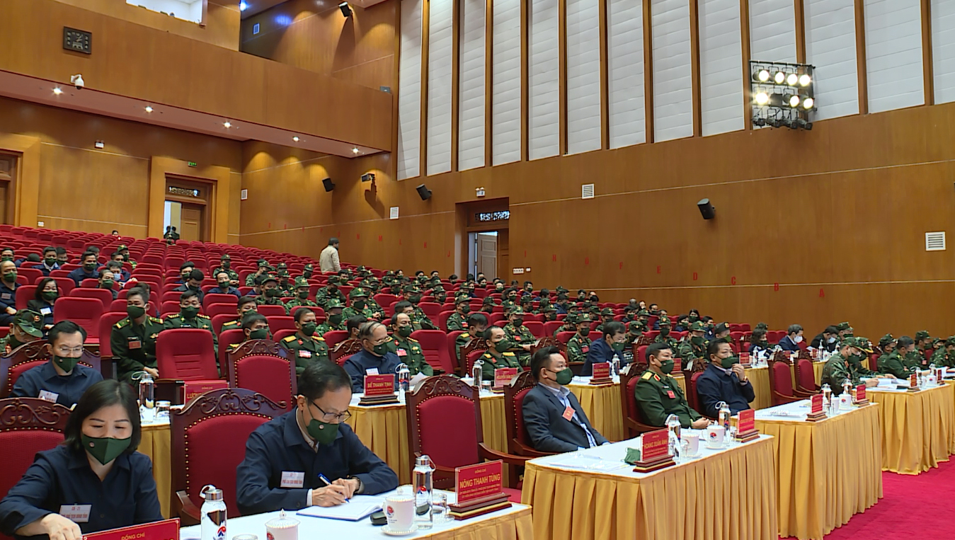 Các đại biểu dự khai mạc diễn tập phòng thủ tỉnh Cao Bằng