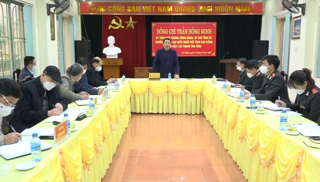 Bí thư Tỉnh ủy Trần Hồng Minh phát biểu tại buổi làm việc với Thanh tra tỉnh