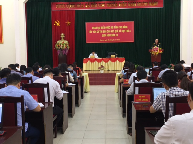 Đoàn đại biểu Quốc hội tỉnh Cao Bằng tiếp xúc cử tri sau kỳ họp thứ 3, Quốc hội khóa XV tại huyện Hòa An