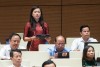 Đại biểu Quốc hội tỉnh Đoàn Thị Lê An phát biểu thảo luận tại hội trường việc triển khai thực hiện các nghị quyết của Quốc hội về các chương trình mục tiêu quốc gia.