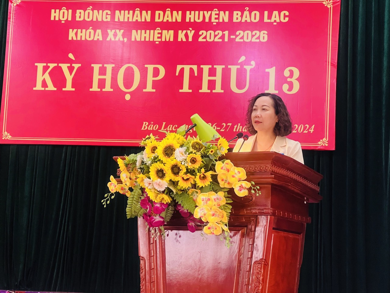 Phó Chủ tịch HĐND tỉnh Hà Nhật Lệ phát biểu tại kỳ họp